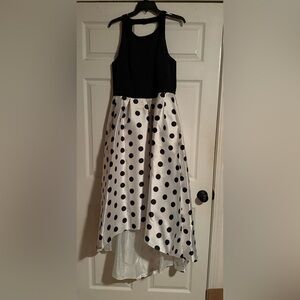Elegant Black and White Polka Dot Dress
